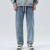 Jean ample délavé vintage à jambe droite pour homme grande taille
